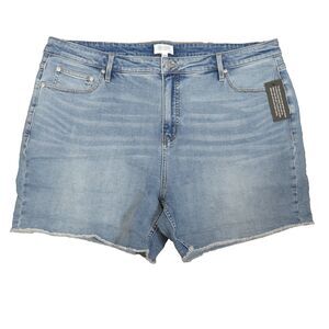 Candace Cameron Bure Stretch Denim Five Pocket Shorts Plus Size 20W
